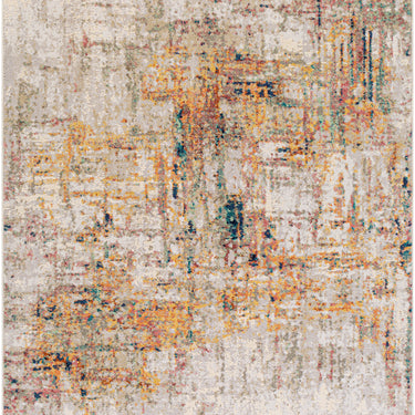Illusions Abstract Modern Marble Saffron Yellow Rug