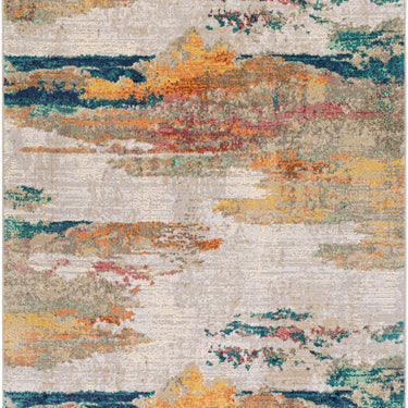 Illusions Abstract Modern Marble Saffron Yellow Rug