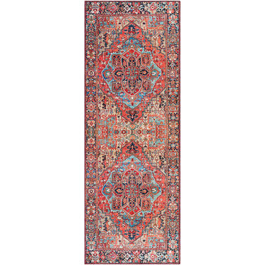 Iris Traditional Traditional Boho Runner Red