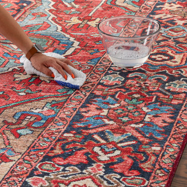 Iris Traditional Traditional Boho Runner Red