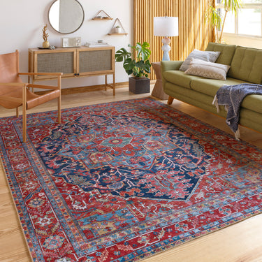 Iris Traditional Traditional Boho Red Rug