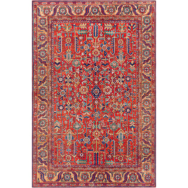 Iris Traditional Traditional Boho Orange Rug
