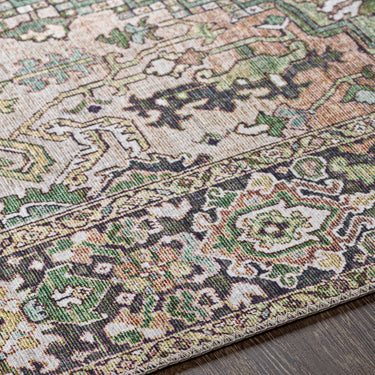 Iris Traditional Traditional Boho Runner Green