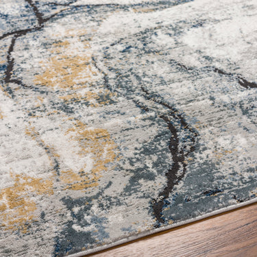 Jolie Abstract Moderne Marble Blue Rug