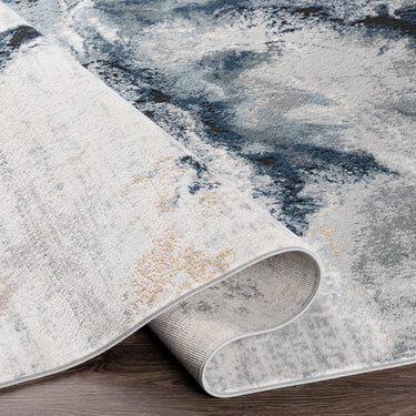 Jolie Abstract Moderne Marble Blue Rug