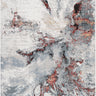 Jolie Abstract Marble Modern Grey, Burgundy & Rose Rug - Large Plus 160x220 cm (5'3'' x 7'3'')