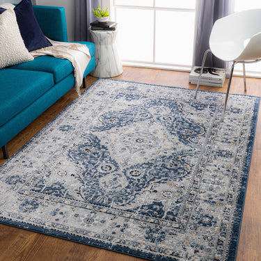 Jolie Vintage Traditional Boho Blue Rug