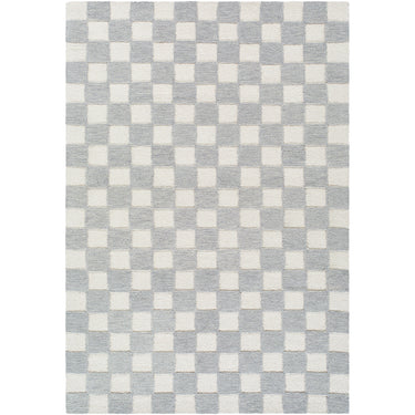 Klopp Modern Wool Checkered Grey Rug