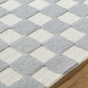 Klopp Modern Wool Checkered Grey Rug