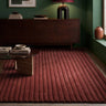 Linie Burgundy Hand-Woven Wool Ribbed Textured Rug - lifestyle view