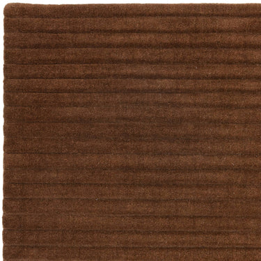 Linie Cocoa Brown Hand-Woven Wool Ribbed Textured Rug - Angle 2