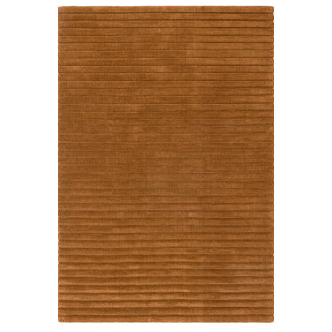 Linie Gold Hand-Woven Wool Ribbed Textured Rug - overhead view