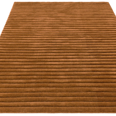 Linie Gold Hand-Woven Wool Ribbed Textured Rug - Angle 1