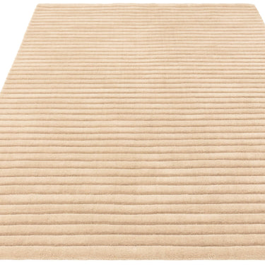 Linie Putty Hand-Woven Wool Ribbed Textured Rug - Angle 1