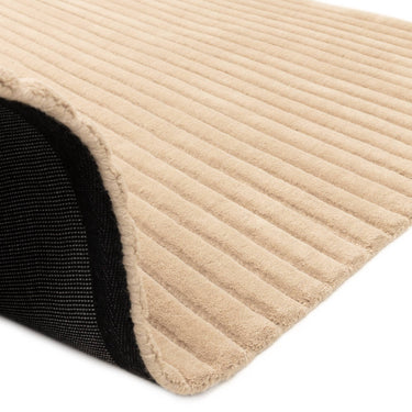 Linie Putty Hand-Woven Wool Ribbed Textured Rug - Angle 3