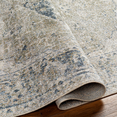 Lillian Vintage Traditional Washable Green Rug