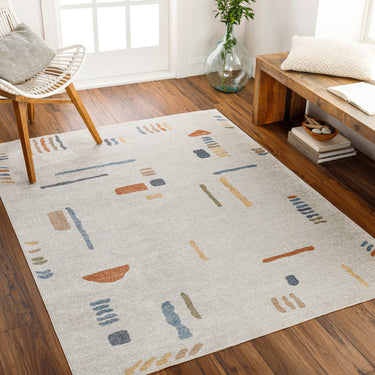 Lillian Modern Washable Beige Rug