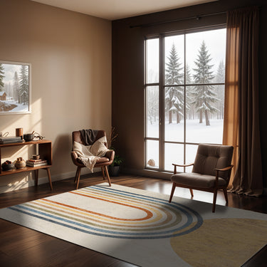 Lillian Modern Washable Beige Rug
