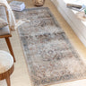 Lillian Traditional Washable Runner Vintage Oriental Orange, Light Grey & Ivory Rug