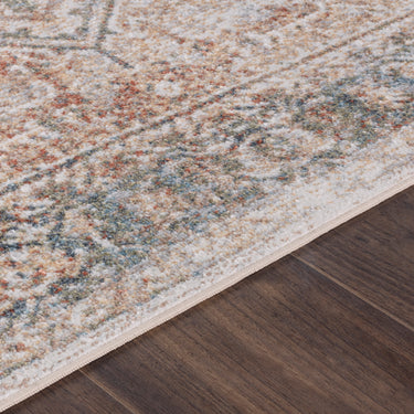 Lillian Traditional Washable Runner Vintage Oriental Orange, Light Grey & Ivory Rug