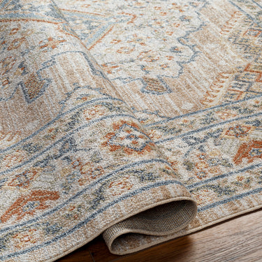 Lillian Vintage Traditional Washable Runner Brown
