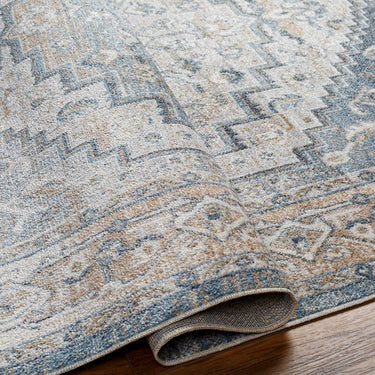Lillian Vintage Traditional Washable Blue Rug
