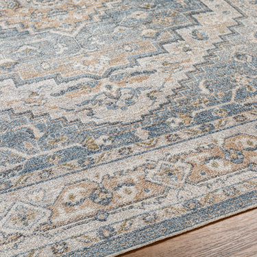 Lillian Vintage Traditional Washable Blue Rug