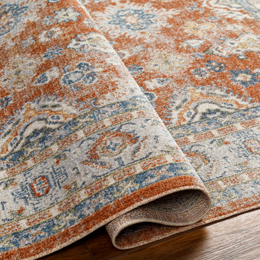 Lillian Vintage Traditional Washable Orange Rug