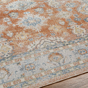 Lillian Vintage Traditional Washable Orange Rug
