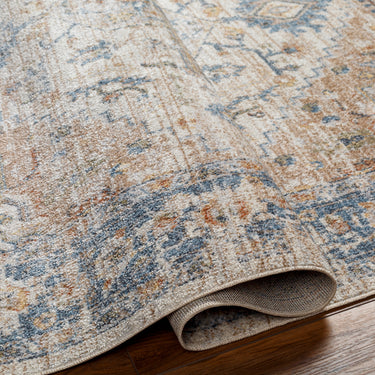 Lillian Vintage Traditional Washable Beige Rug