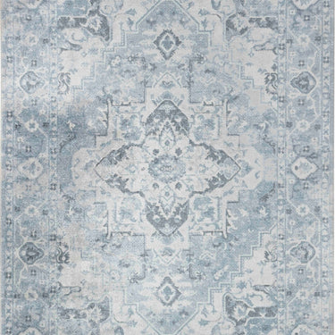Lillian Vintage Traditional Washable Blue Rug