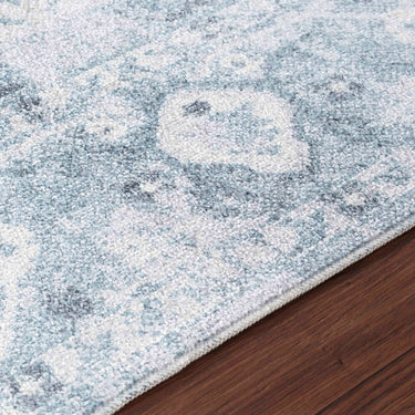 Lillian Vintage Traditional Washable Blue Rug
