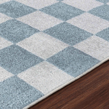 Lillian Geometric Checkered Blue Rug
