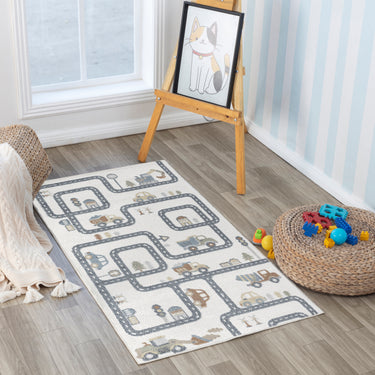 Lillian Kids Washable Beige Rug