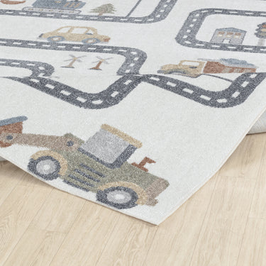 Lillian Kids Washable Beige, Black & Wheat Rug