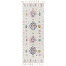 Lofty Vintage Runner Shaggy Oriental Ivory, Blue & Aqua Rug - Runner 80x220 cm (2'7'' x 7'3'')