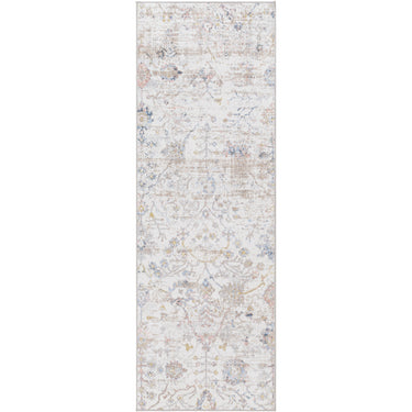 Lavadora Vintage Traditional Washable Runner Ivory