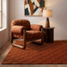 Mercer Rust Hand-Woven Wool Checkerboard Rug - lifestyle view