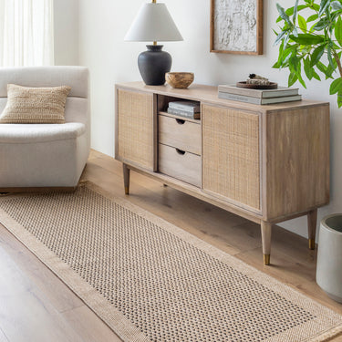 Mirage Cottage Fringe Jute Look Runner Beige