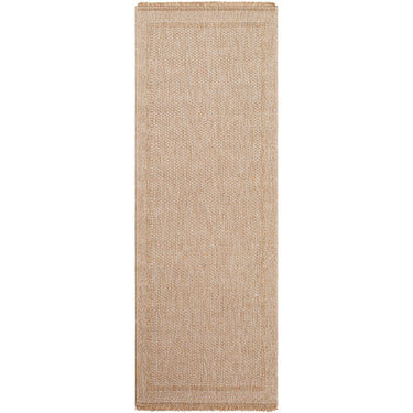 Mirage Cottage Fringe Jute Look Runner Outdoor Beige & Tan Rug - Design MGE2306 - Runner 80x220 cm (2'7'' x 7'3'')
