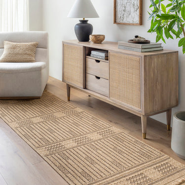 Mirage Cottage Fringe Jute Look Runner Brown