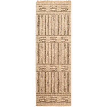Mirage Cottage Fringe Jute Look Runner Brown