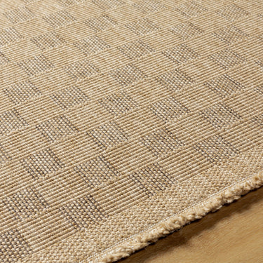 Mirage Cottage Checkboard Fringe Jute Look Runner Brown
