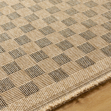 Mirage Cottage Checkboard Fringe Jute Look Runner Brown