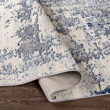 Monaco Abstract Modern Marble Blue Rug