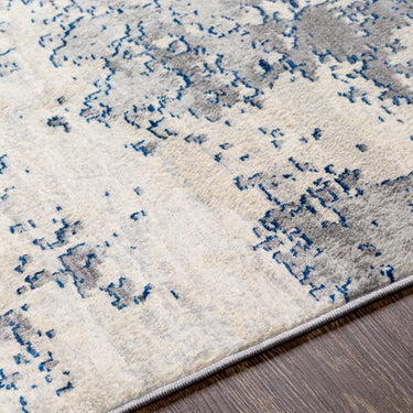 Monaco Abstract Modern Marble Blue Rug