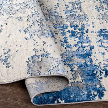 Monaco Abstract Modern Marble Blue Rug