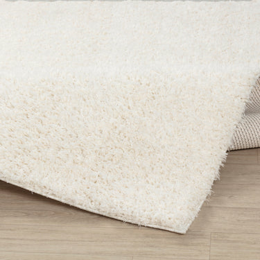 Moda Shag Solid Color Plush Soft Pile White Rug