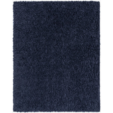 Moda Shag Solid Color Plush Soft Pile Blue Rug