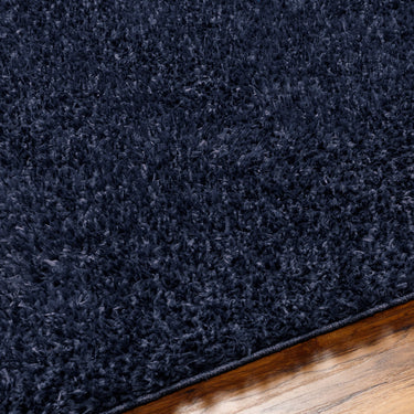 Moda Shag Solid Color Plush Soft Pile Blue Rug